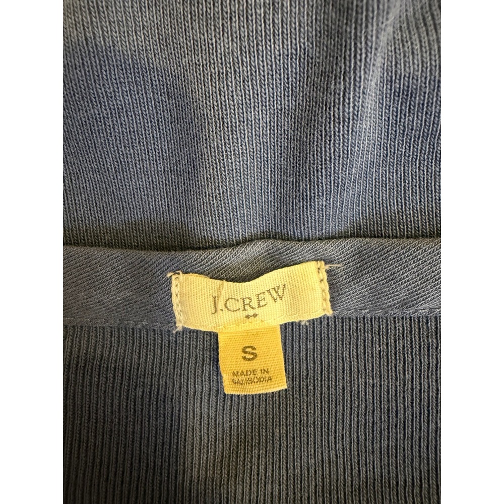 J.Crew Women Cardigan Blue Small Sweater Preppy Coastal Ruffle Coquette Casual - Picture 3 of 7